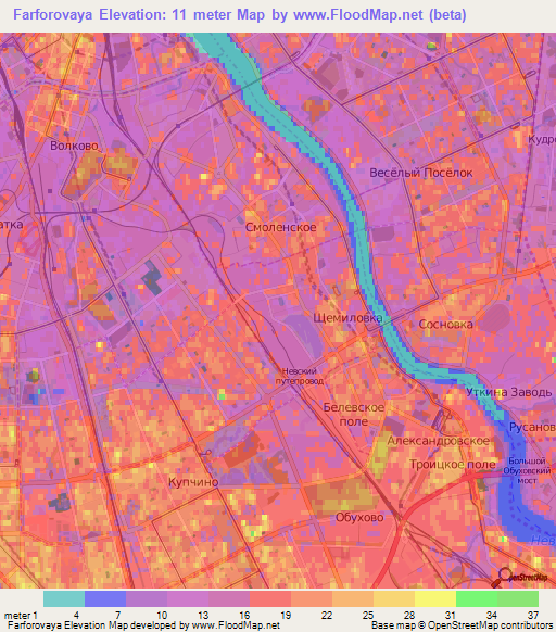 Farforovaya,Russia Elevation Map