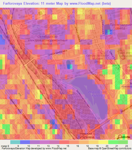 Farforovaya,Russia Elevation Map