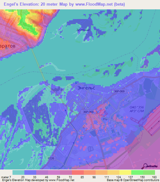 Engel's,Russia Elevation Map