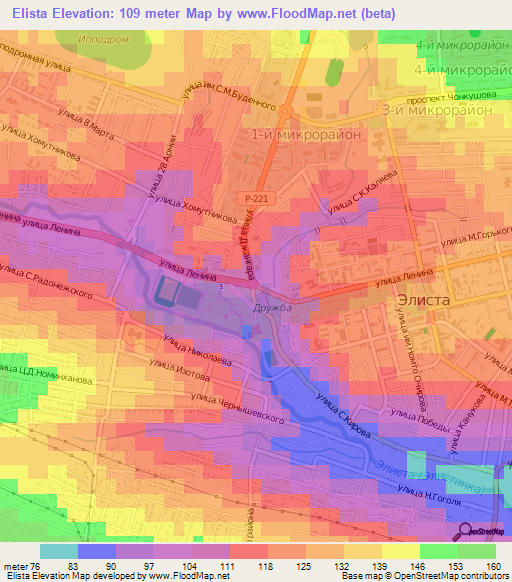 Elista,Russia Elevation Map
