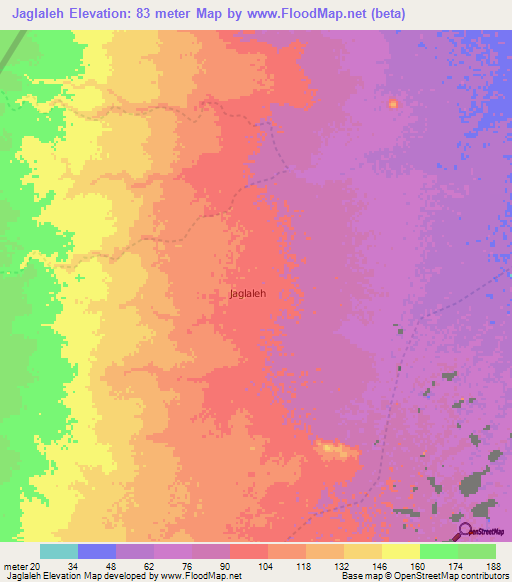 Jaglaleh,Somalia Elevation Map