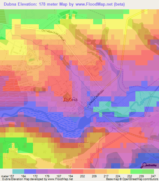 Dubna,Russia Elevation Map