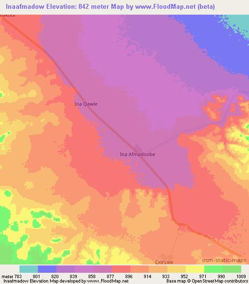 Inaafmadow,Somalia Elevation Map