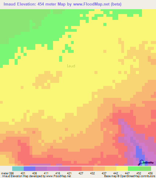 Imaud,Somalia Elevation Map