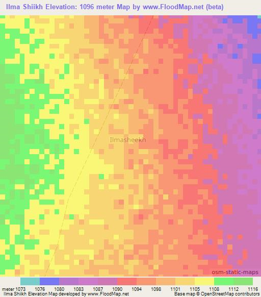 Ilma Shiikh,Somalia Elevation Map