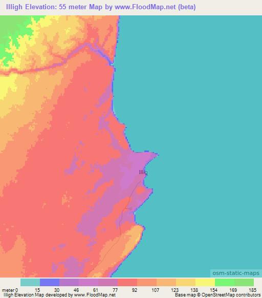 Illigh,Somalia Elevation Map