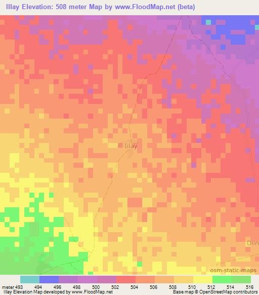 Illay,Somalia Elevation Map
