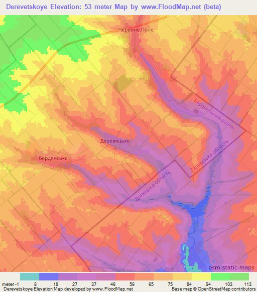 Derevetskoye,Ukraine Elevation Map