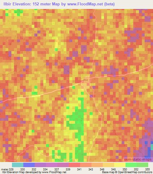 Ilbir,Somalia Elevation Map