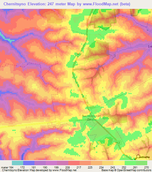 Chernitsyno,Russia Elevation Map