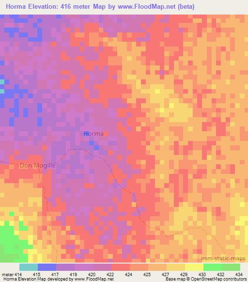 Horma,Somalia Elevation Map
