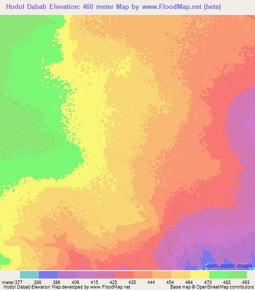 Hodol Dabab,Somalia Elevation Map