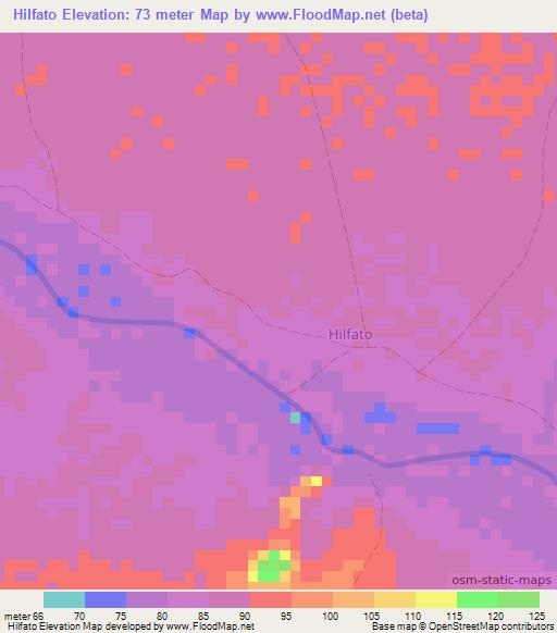 Hilfato,Somalia Elevation Map