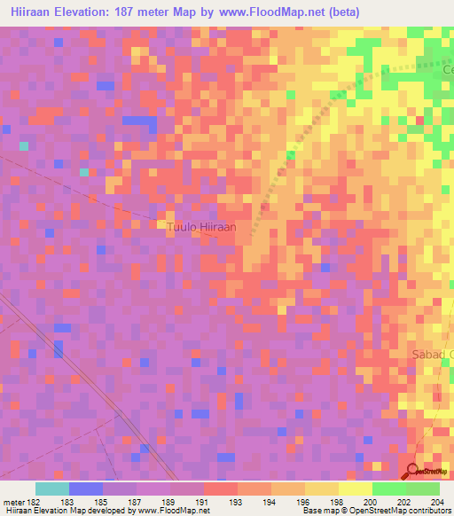 Hiiraan,Somalia Elevation Map