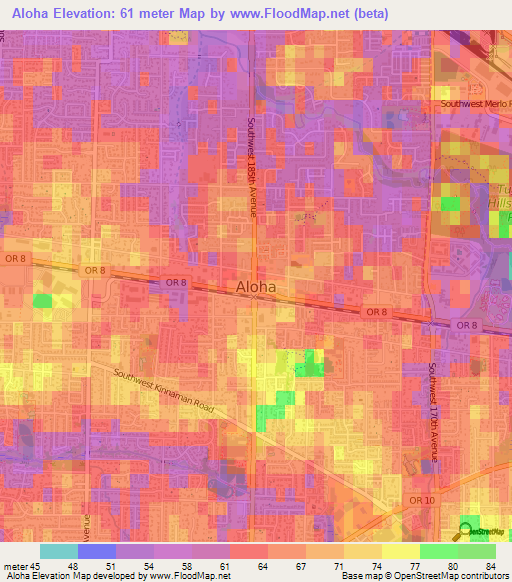 Aloha,US Elevation Map