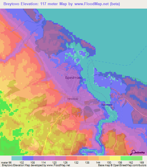 Breytovo,Russia Elevation Map