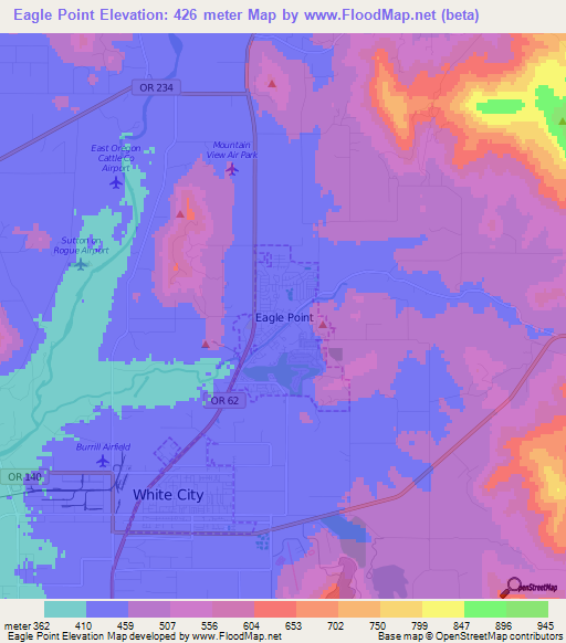 Eagle Point,US Elevation Map