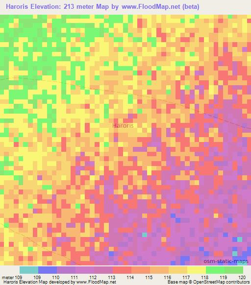 Haroris,Somalia Elevation Map