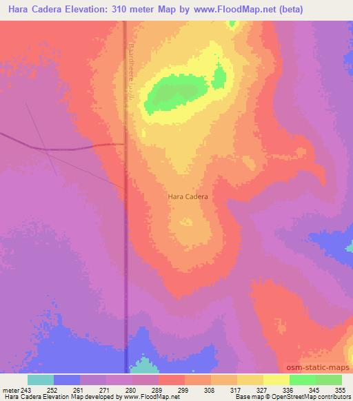 Hara Cadera,Somalia Elevation Map