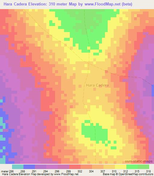 Hara Cadera,Somalia Elevation Map