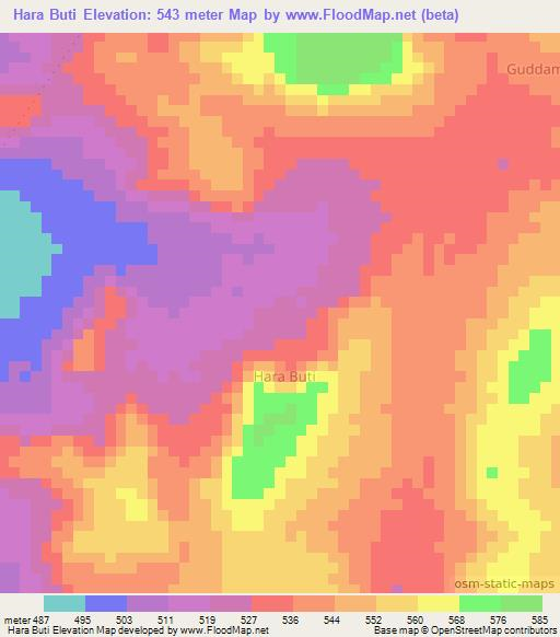 Hara Buti,Somalia Elevation Map