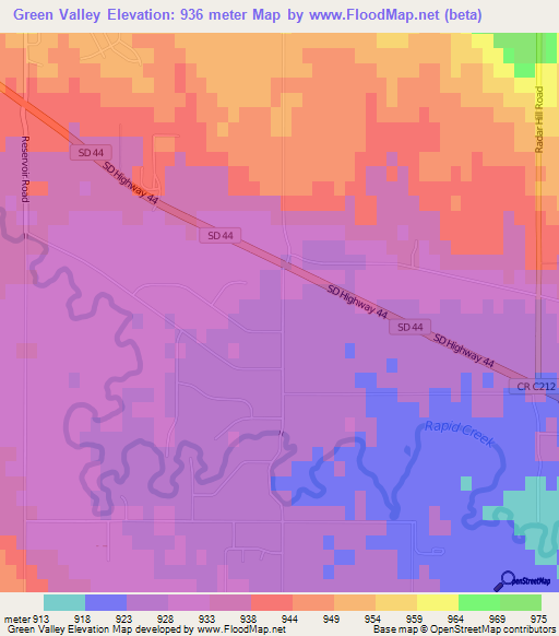 Green Valley,US Elevation Map