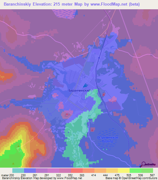 Baranchinskiy,Russia Elevation Map