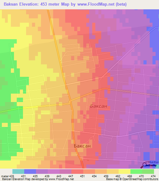 Baksan,Russia Elevation Map