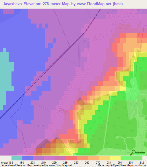Atyashevo,Russia Elevation Map