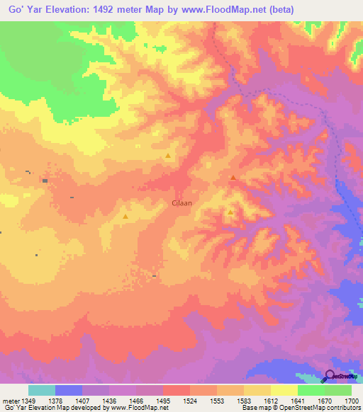 Go' Yar,Somalia Elevation Map