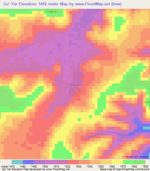 Go' Yar,Somalia Elevation Map