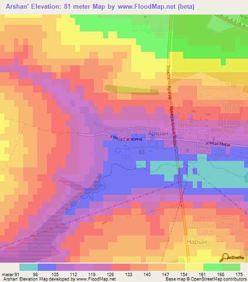Arshan',Russia Elevation Map