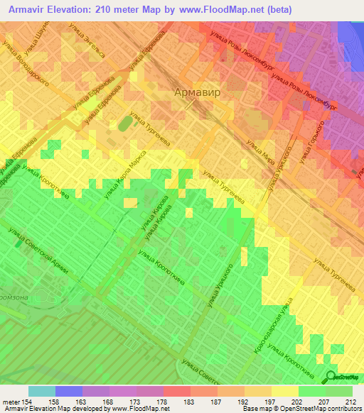 Armavir,Russia Elevation Map