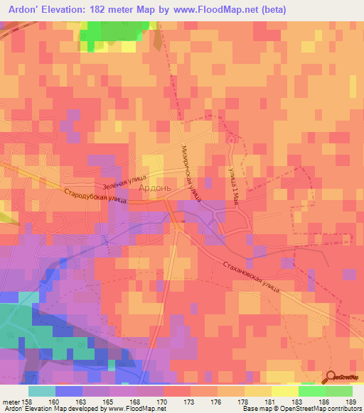 Ardon',Russia Elevation Map