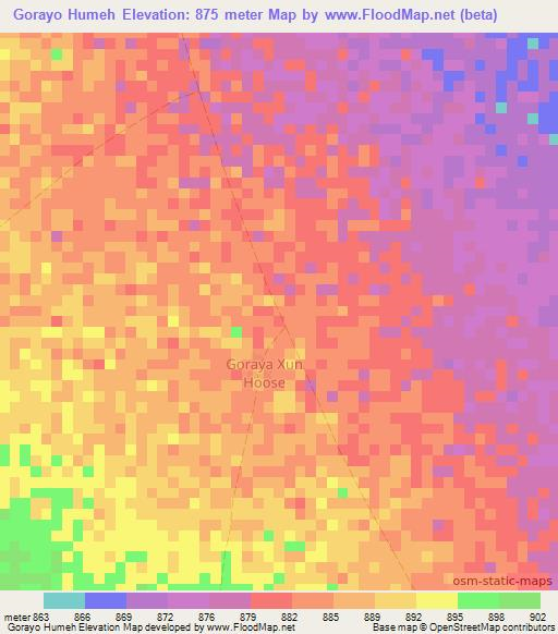 Gorayo Humeh,Somalia Elevation Map