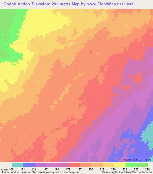 Godob Addon,Somalia Elevation Map