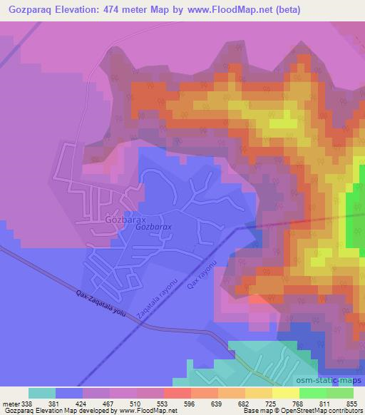 Gozparaq,Azerbaijan Elevation Map