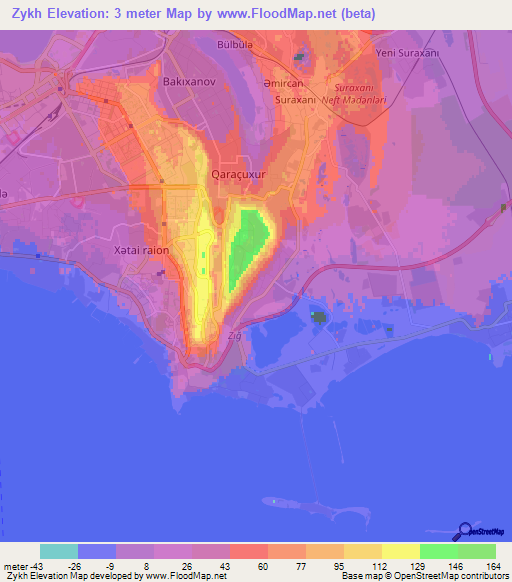 Zykh,Azerbaijan Elevation Map