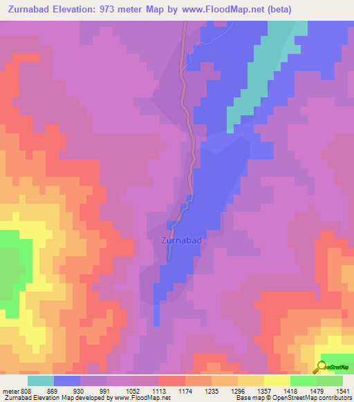 Zurnabad,Azerbaijan Elevation Map