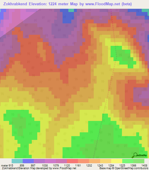Zokhrabkend,Azerbaijan Elevation Map