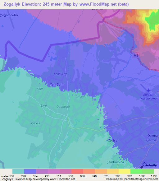 Zogallyk,Azerbaijan Elevation Map