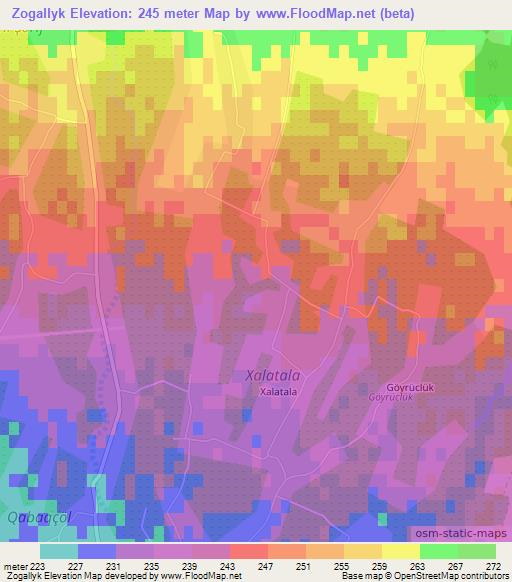 Zogallyk,Azerbaijan Elevation Map