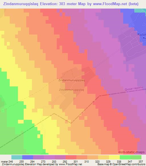 Zindanmuruqqislaq,Azerbaijan Elevation Map