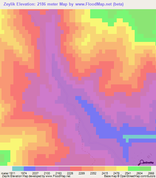 Zeylik,Azerbaijan Elevation Map