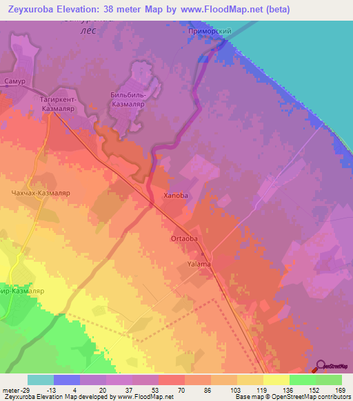 Zeyxuroba,Azerbaijan Elevation Map