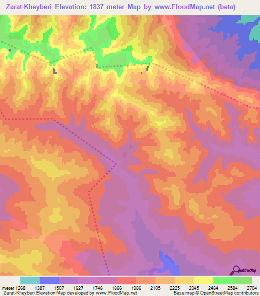 Zarat-Kheyberi,Azerbaijan Elevation Map
