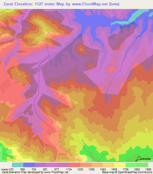 Zarat,Azerbaijan Elevation Map