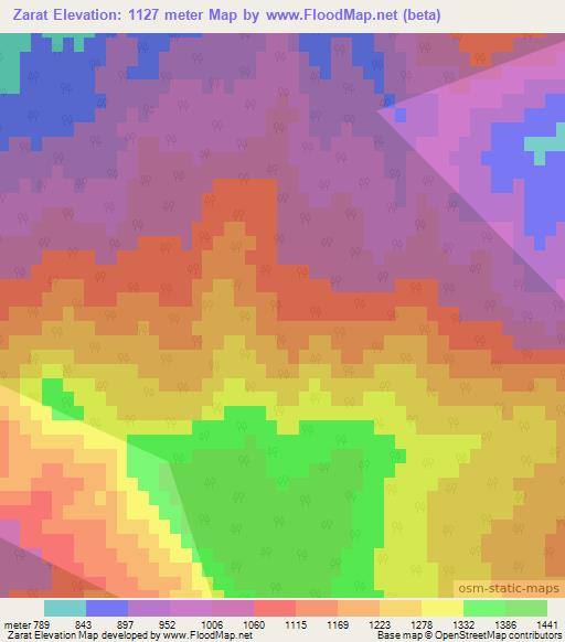 Zarat,Azerbaijan Elevation Map