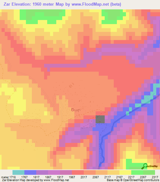 Zar,Azerbaijan Elevation Map