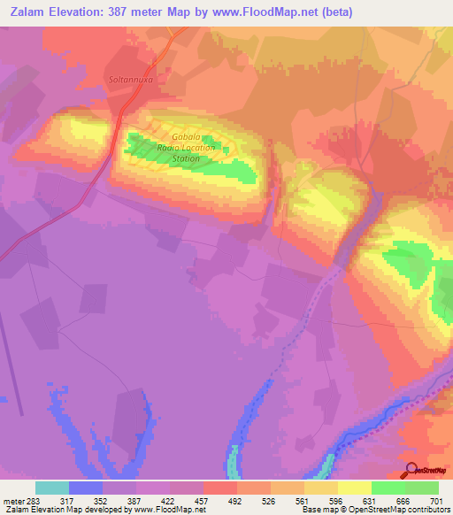 Zalam,Azerbaijan Elevation Map